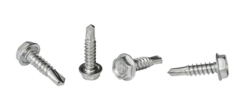  [AUSTRALIA] - #10 x 3/4'' Hex Washer Head Self-Drilling Tek Screw Zinc Plated Steel for Attaches Sheet Metal Steel or Steel to Metal - Box of 100 3/4" Long