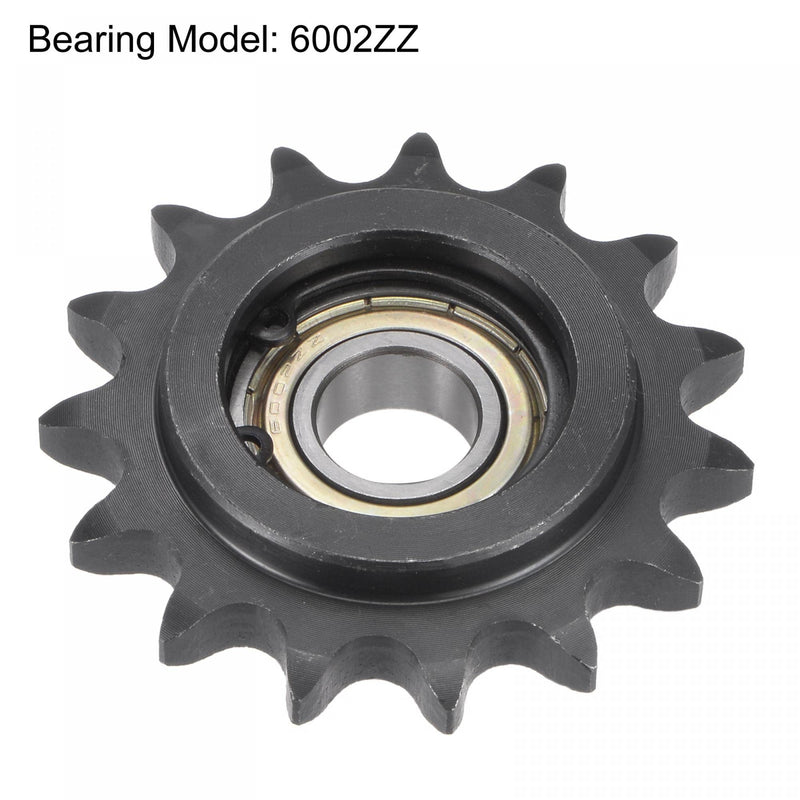  [AUSTRALIA] - uxcell #40 Chain Idler Sprocket, 15mm Bore 1/2" Pitch 15 Tooth Tensioner, Black Oxide Finish C45 Carbon Steel with Insert Single Bearing for ISO 08B Chains 67mm