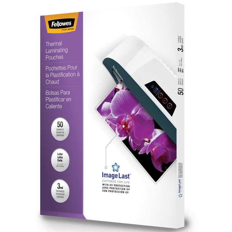  [AUSTRALIA] - Fellowes Thermal Laminating Pouches, ImageLast, Jam Free, Letter Size, 3 Mil, 50 Pack (52225)