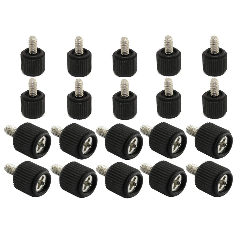  [AUSTRALIA] - RuiLing 20pcs 6#-32 * 6 PC Case Thumb Screws Phillips Head Toolless Adjustment Hand-Tighten Computer Screw Black