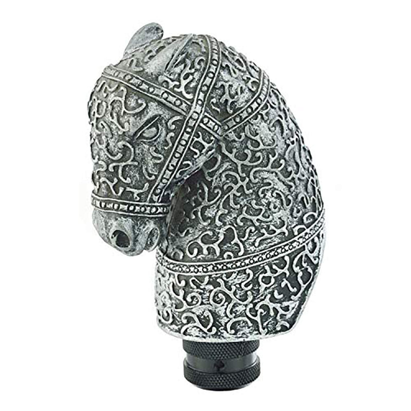  [AUSTRALIA] - Lunsom Horse Shape Shifting Lever Head Resin Car Shift Knob Transmission Shifter Stick Handle Fit Universal Automatic Manual Vehicle (Silver) silver