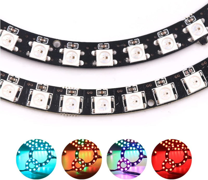  [AUSTRALIA] - WS2812 RGB LED Ring Set Kit 5050 WS2812B 7 12 16 24 Bits with Integrated Drivers for Arduino Raspberry Pi Mirco:bit ESP32