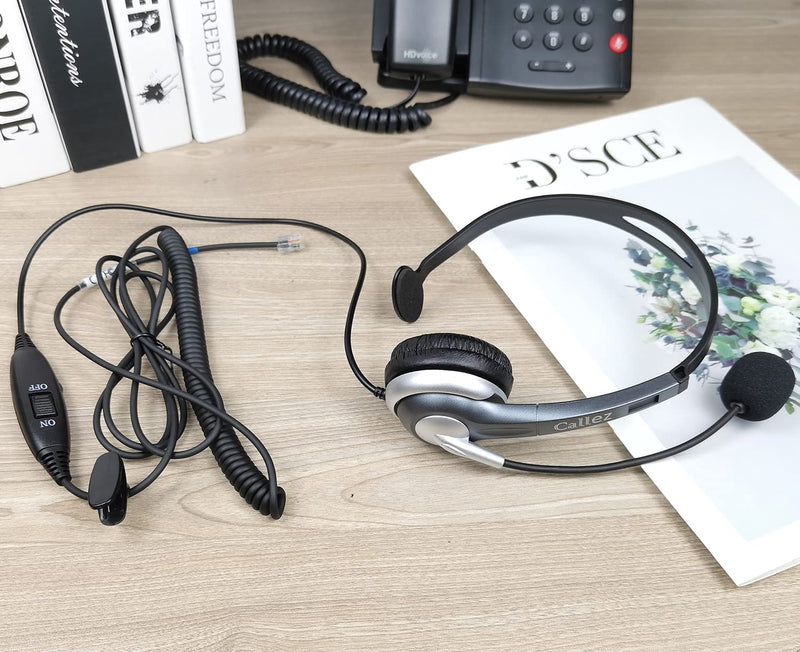  [AUSTRALIA] - Callez RJ9 Phone Headset for Cisco Office Phones, Corded Telephone Headset with Microphone Noise Cancelling for Cisco IP Phones 6941 7811 7841 7941 7942 7945 7962 7965 7975 8841 8845 8851 8861 8945