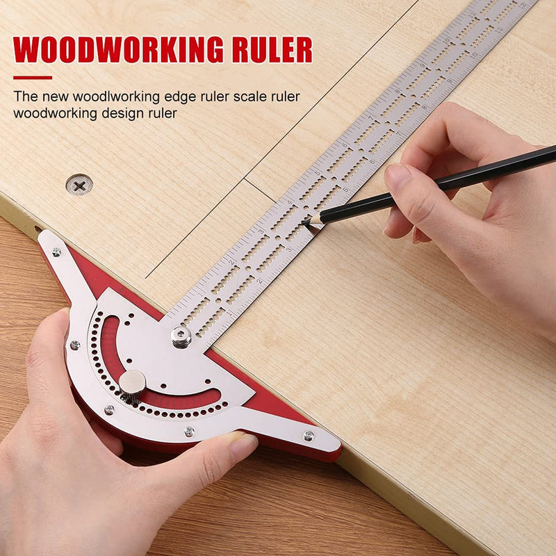  [AUSTRALIA] - 15 Inch Protractor with Ruler Metal, 0-150 Degree Adjustable Multi Angle Ruler Degree Protractor, Solid Protractor Goniometer Angle Gauge Protractor for Craftsmen Carpenters Tool 15 Inch