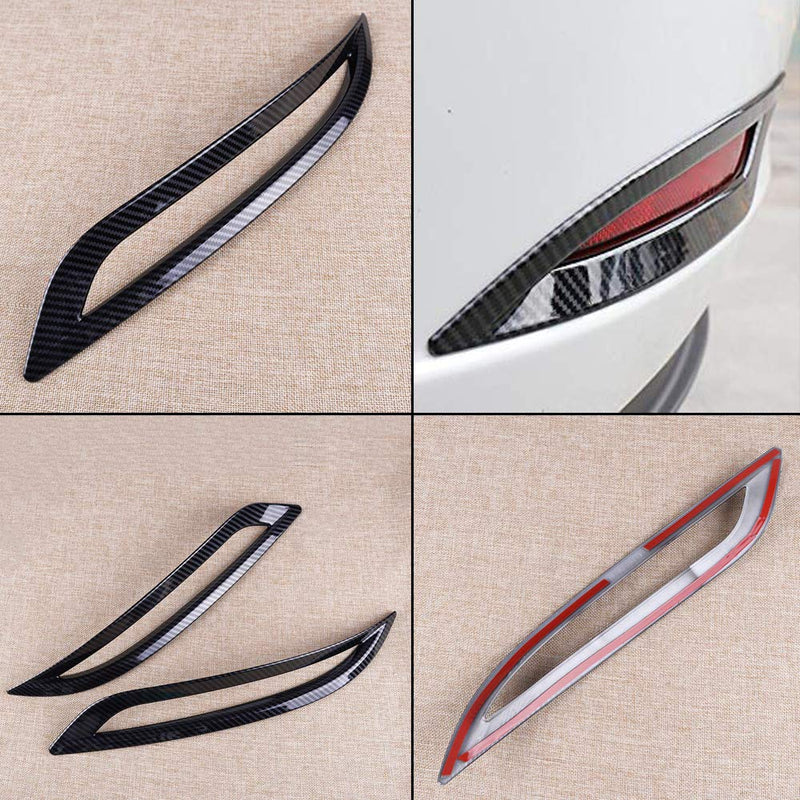  [AUSTRALIA] - CoolKo Rear Taillights Fog Lamp Light Cover Trim Frame Exterior Decoration Compatible with Model 3 & Y [ 1 Pair - Black ]