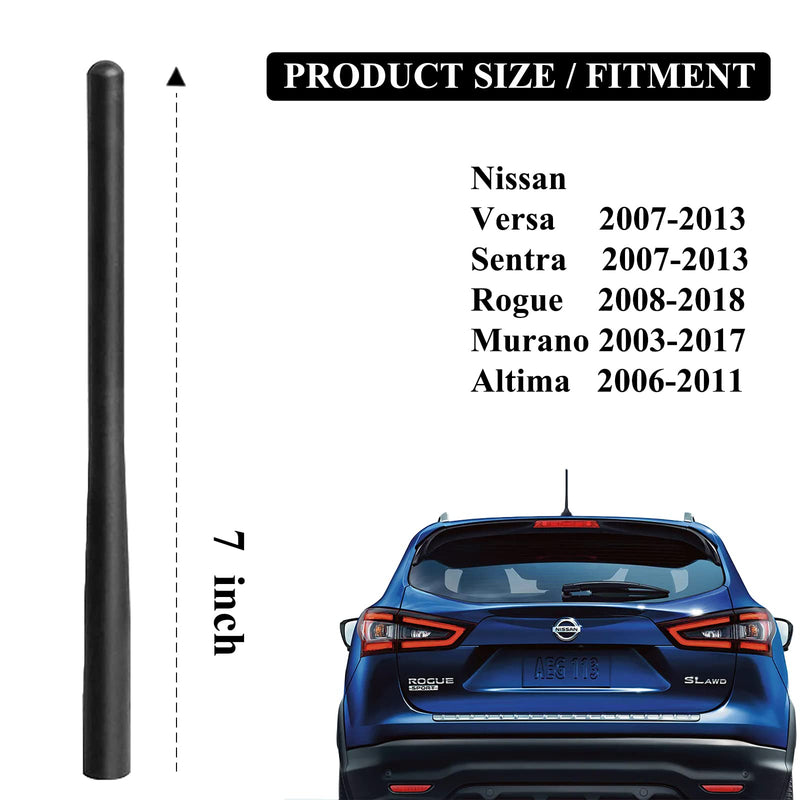  [AUSTRALIA] - E-Vniko 7'' Inch Roof Antenna Compatible for Nissan Rogue 2008-2016 | Versa Sentra Murano Altima Replacement Car Antenna 28215-8H700 | 28215JG40B | 282151FC0A