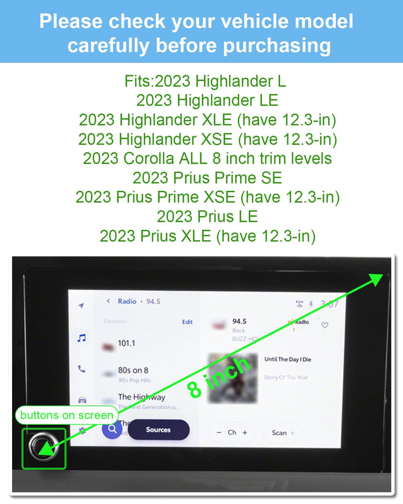  [AUSTRALIA] - WEIPIN 8" Car Screen Protector 【Smooth as Silk】 for 2023 Toyota Highlander&Corolla&Prius Accessories GPS Navigation Touchscreen Tempered Glass Compatible with 2023 Highlander&Corolla&Prius - HD Clear Highlander&Corolla&Prius 8"-Clear