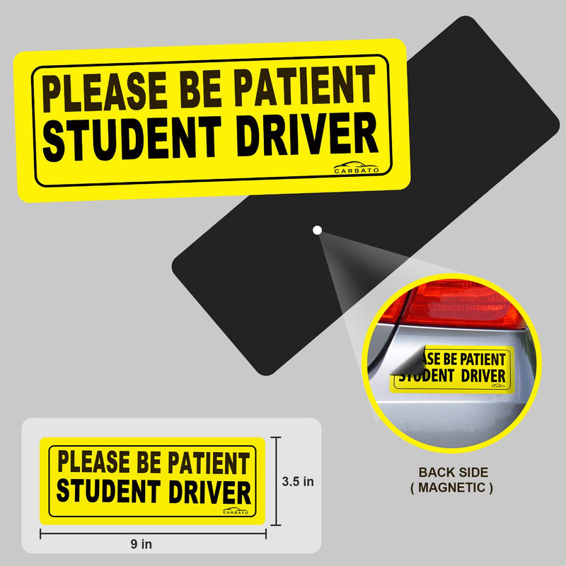  [AUSTRALIA] - CARBATO Student Driver Magnet Safety Sign Vehicle Bumper Magnet - Car Vehicle Reflective Sign Sticker Bumper for New Drivers - Set of 3