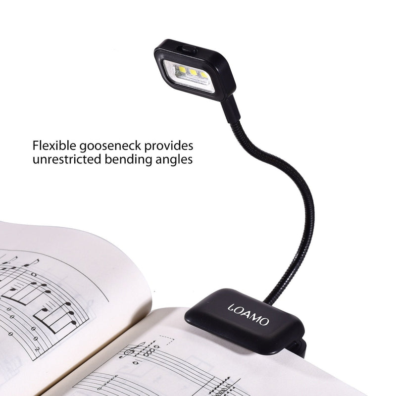  [AUSTRALIA] - LOAMO Book Light Clip-On LED Reading Light Flexible Neck with 2 Levels of Lumen Intensity for Nook, eBook Readers, Tablet, Book, Textbook and More