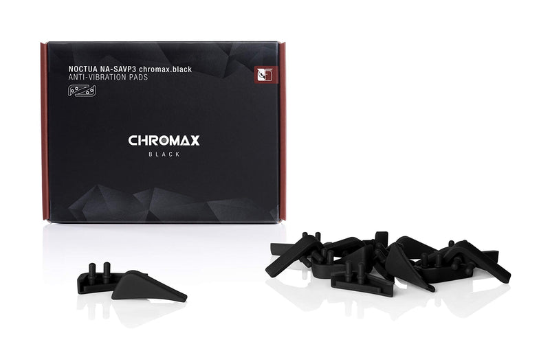  [AUSTRALIA] - Noctua NA-SAVP3 chromax.Black, Anti-Vibration Pads for Noctua NF-A15 140mm Fans (16-Pack, Black)