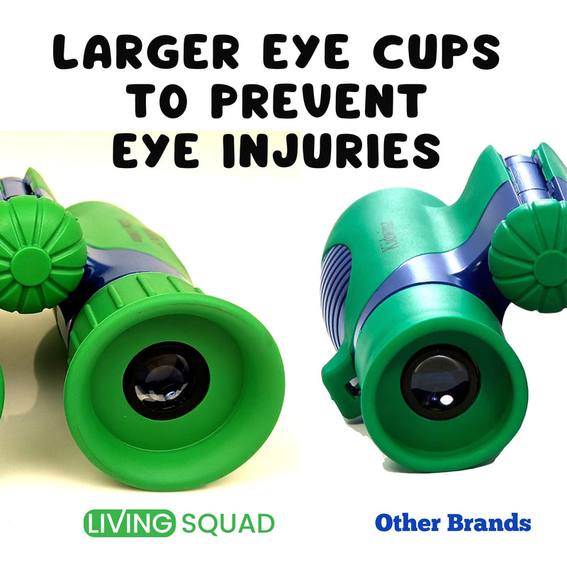  [AUSTRALIA] - Binoculars for Kids 8x21 High-Resolution - Kids Binoculars Gift Set for Boys & Girls, Shockproof & Compact for Bird Watching, Travel, Hiking, Camping, Hunting, Children Outdoor Gear Green/Blue