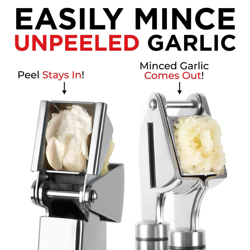  [AUSTRALIA] - Alpha Grillers Garlic Press. Stainless Steel Mincer & Crusher With Silicone Roller Peeler. Easy Squeeze, Rust Proof, Dishwasher Safe, Easy Clean