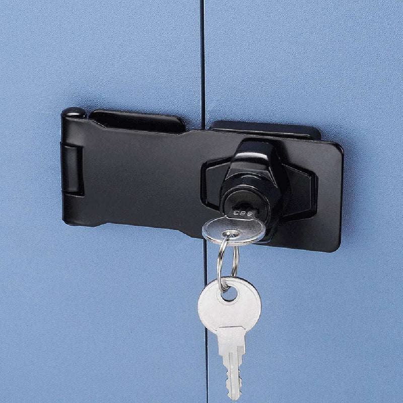  [AUSTRALIA] - keyed Hasp Locks Twist Knob Keyed Locking Hasp for Small Doors, Cabinets and More,Hardware Hasps,Chrome Plated Hasp Lock Catch Latch Safety Lock (Deep Black) Deep black