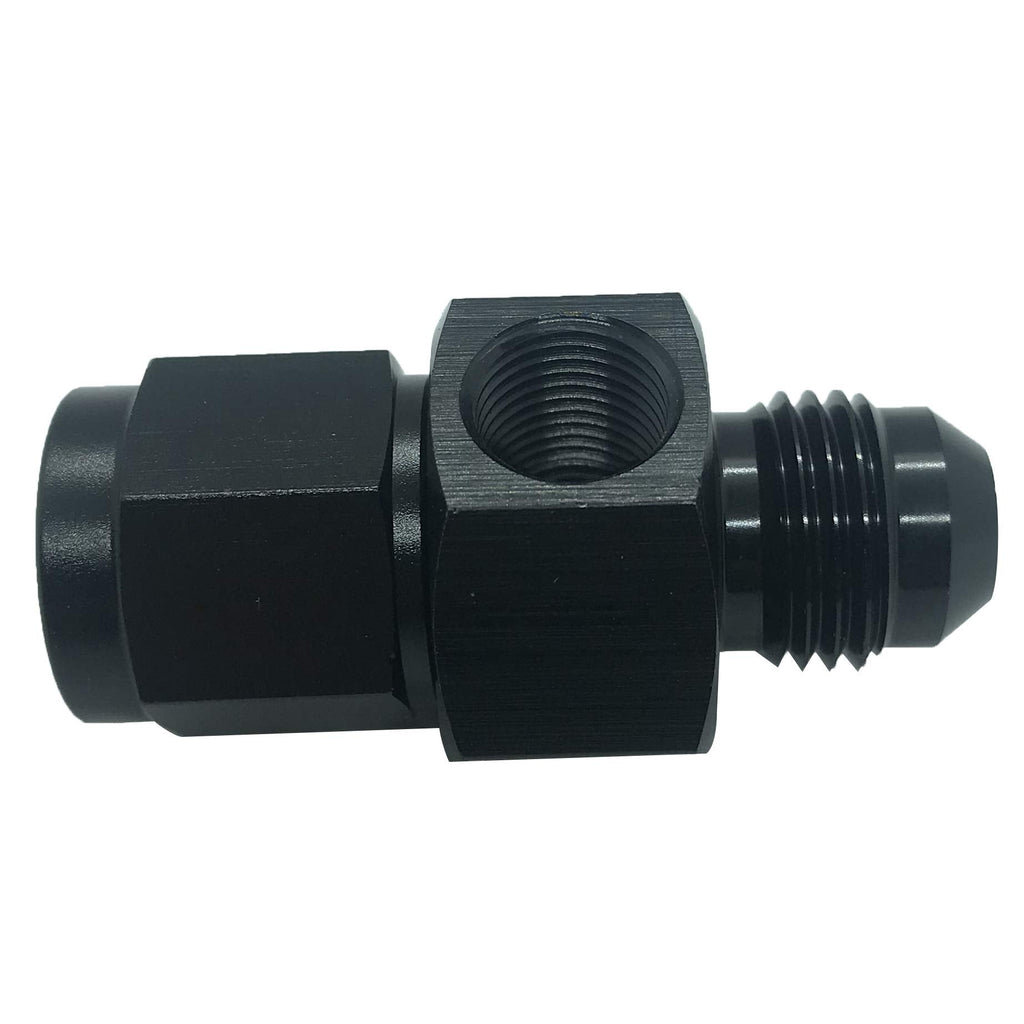  [AUSTRALIA] - 4AN Fuel Pressure Take Off Fittings Female to Male Aluminum Hose Adapter with 1/8 NPT Port Black 4AN