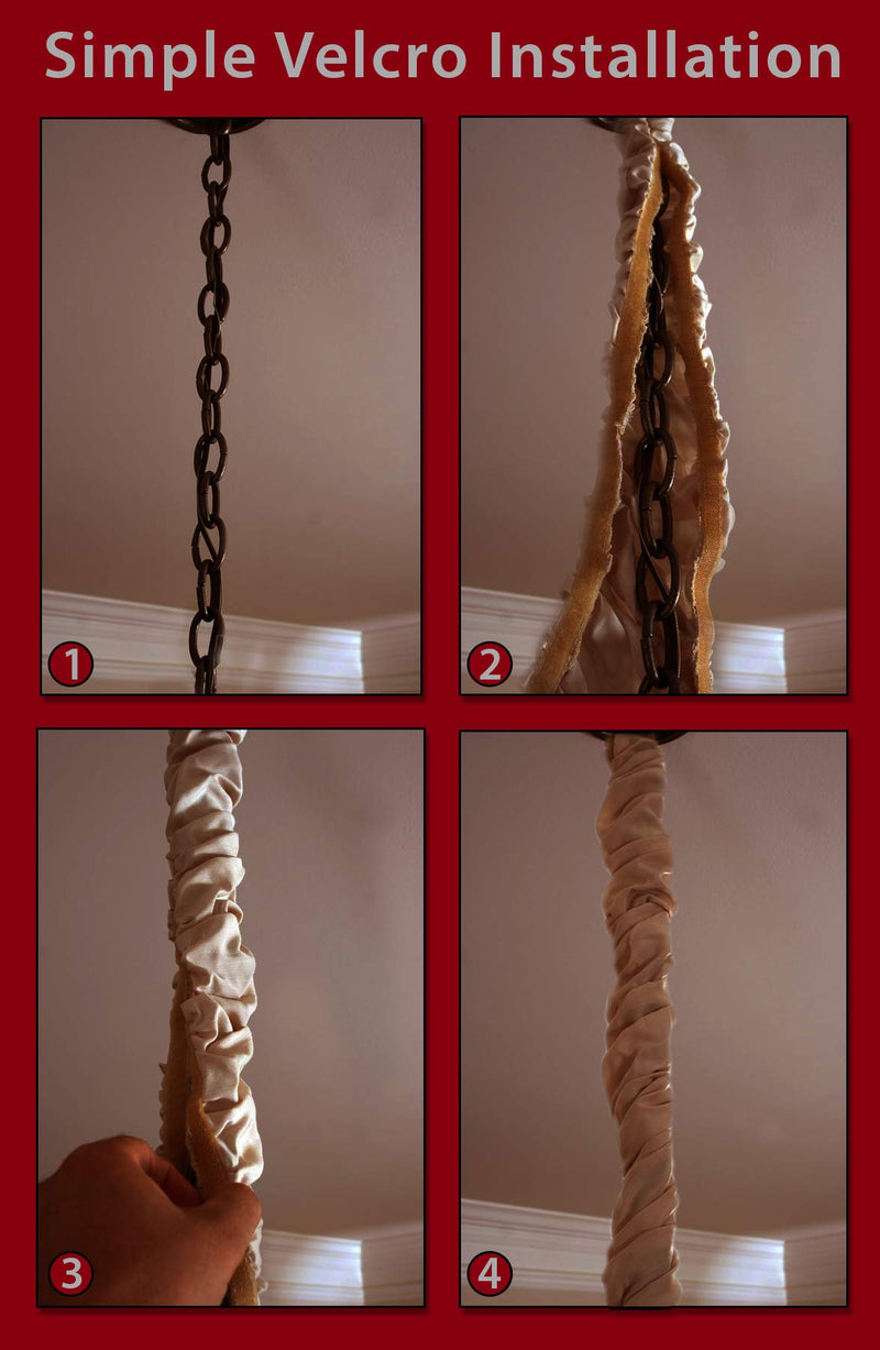  [AUSTRALIA] - Royal Designs, Inc CC-18-BG-2 Fabric Cord Cord & Chain Covers, 4 ft, Beige-2 Pack, 2 Piece Beige - 2 Pack