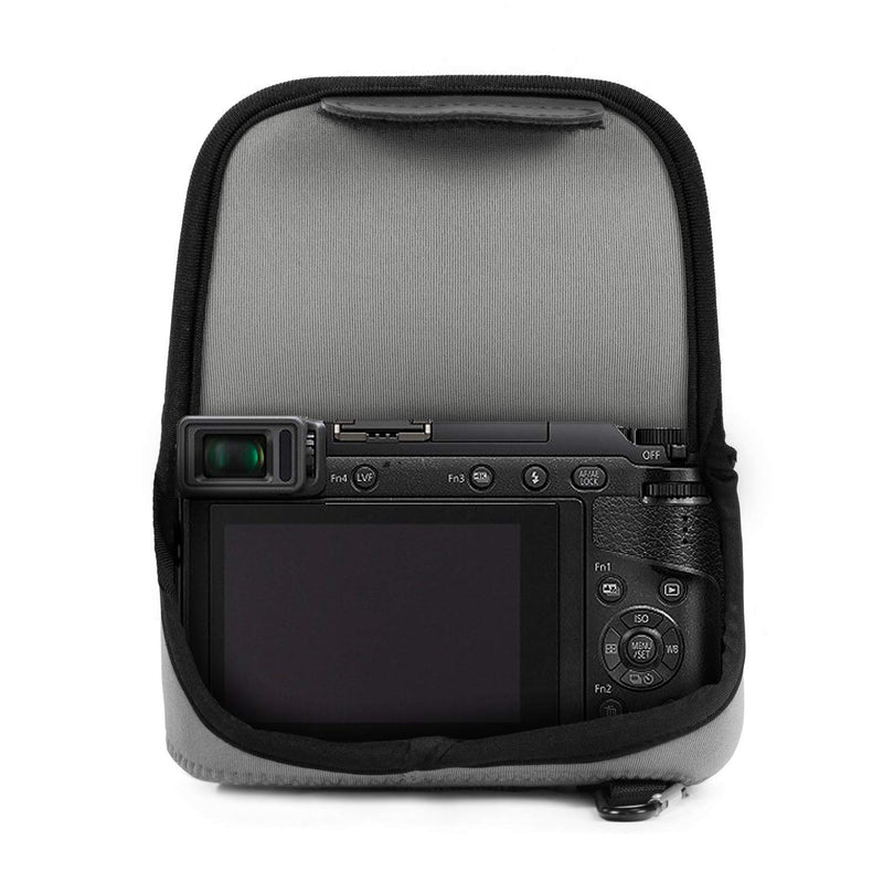  [AUSTRALIA] - MegaGear MG740 Panasonic Lumix DMC-GX85, DMC-GX80 (14-140mm) Ultra Light Neoprene Camera Case - Gray