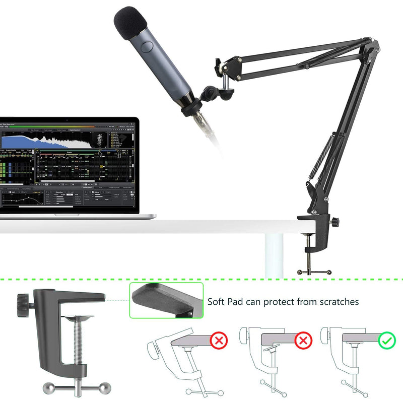  [AUSTRALIA] - Blue Ember Boom Arm Stand with Pop Filter - Mic Stand with Foam Cover Windscreen for Blue Ember Microphone by YOUSHARES