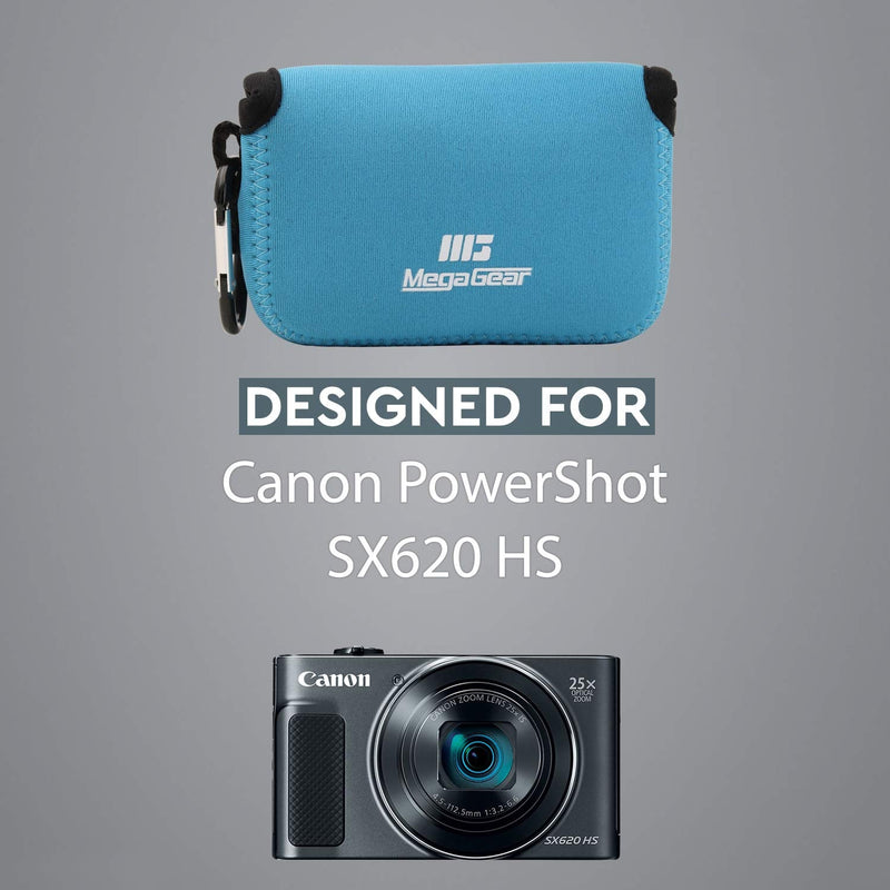  [AUSTRALIA] - MegaGear Canon PowerShot SX620 HS Ultra Light Neoprene Camera Case, with Carabiner - Blue - MG816