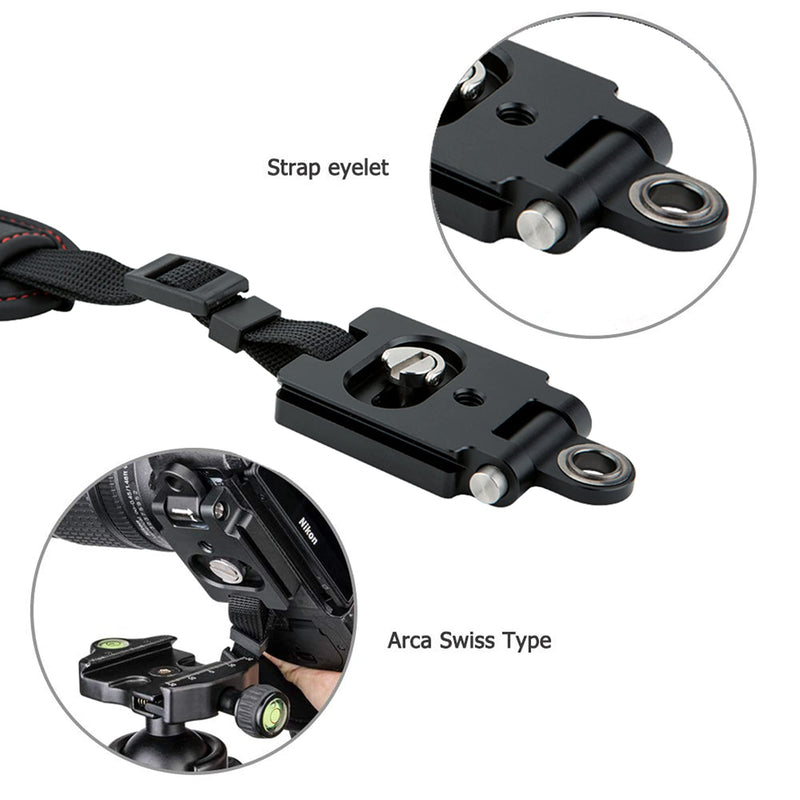  [AUSTRALIA] - Widen DSLR Camera Wrist Hand Strap Grip with Quick Release Tripod Plate for Canon EOS R3 R5C R5 C R6 R RP 90D 80D 77D 70D 4000D Rebel T7 T8i T7i T6i SL3 SL2 5D Mark IV III 5DM4 5Ds 5DsR 7D 6D Mark II Red Stitch