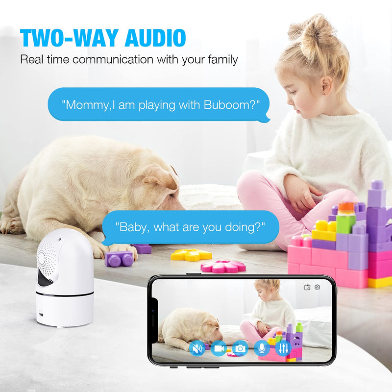  [AUSTRALIA] - Baby Camera, 1080P Pan/Tilt/Zoom Pet Camera with Sound Motion Detection, 2-Way Audio, Night Vision, Indoor Surveillance Camera for Pet/Nanny Monitoring, SD Card Slot/Cloud Storage, Home Alexa Camera