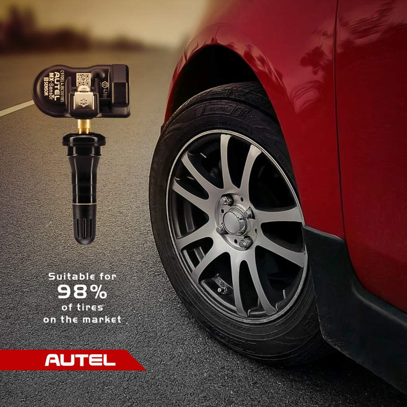  [AUSTRALIA] - Autel TPMS Sensor (Screw-in 315MHz + 433MHz) OE-Level 100% Clone-able Programmable Sensor Fits 98% Mainstream Vehicles with Rubber Valves for Tire Pressure Monitoring System