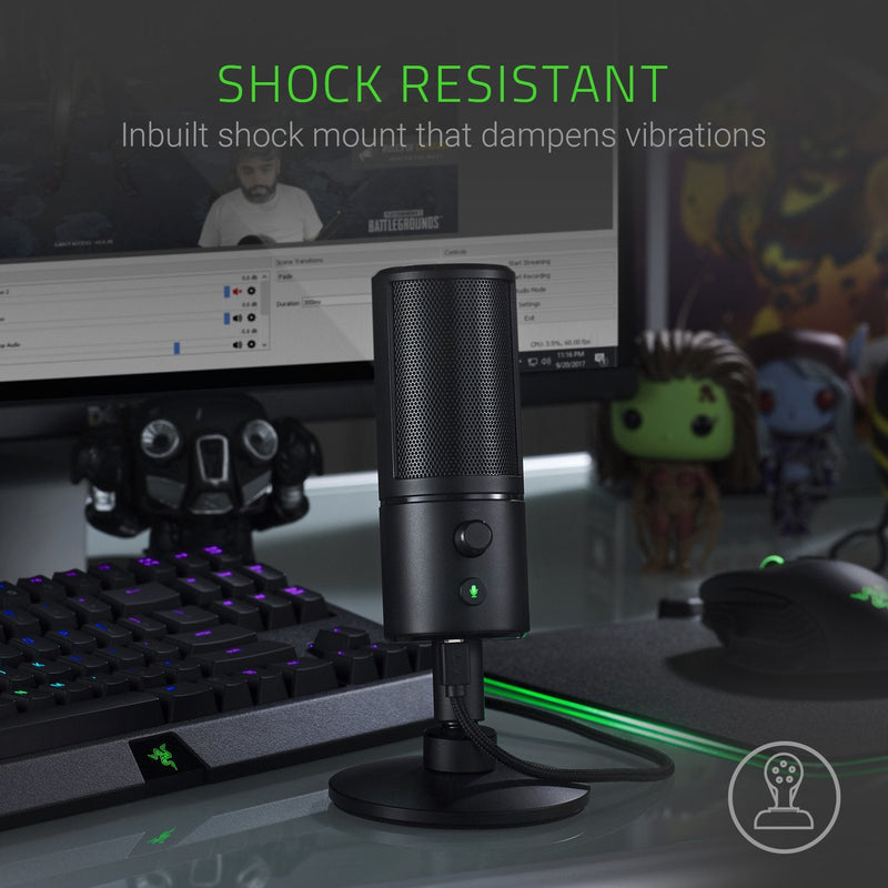  [AUSTRALIA] - Razer Seiren X USB Streaming Microphone: Professional Grade - Built-in Shock Mount - Supercardiod Pick-Up Pattern - Anodized Aluminum - Classic Black