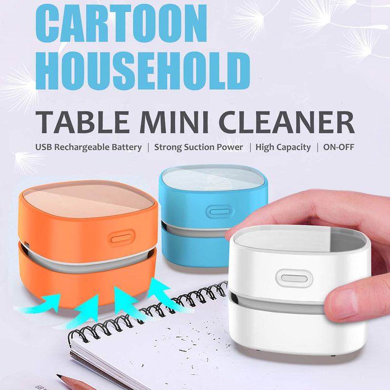  [AUSTRALIA] - ODISTAR Desktop Vacuum cleaner,Mini table dust sweeper Energy Saving,High endurance up to 400 mins,Cordless&360º Rotatable Design for Cleaning Hairs,Crumbs,Computer Keyboard of gifts for kids (orange) Orange