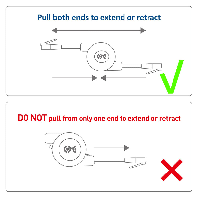 Cable Matters 2-Pack Retractable Ethernet Cable (Retractable Cat5e Cable, Cat 5e Cable) Supporting 10/100/1000 Mbps Gigabit Ethernet - LeoForward Australia