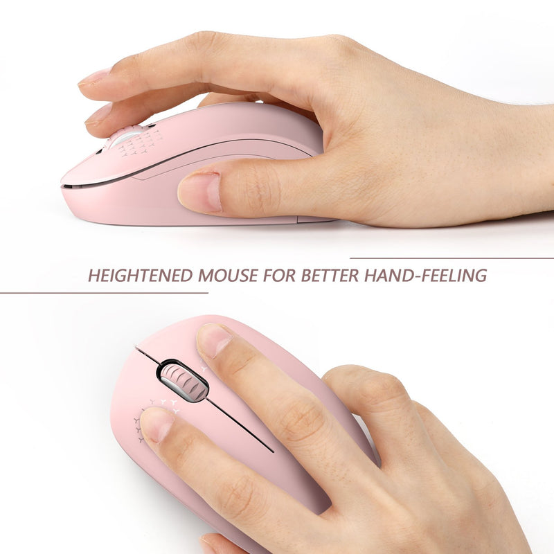 Wireless Mouse, 2.4G Noiseless Mouse with USB Receiver - seenda Portable Computer Mice for PC, Tablet, Laptop, Notebook with Windows System - Pink - LeoForward Australia