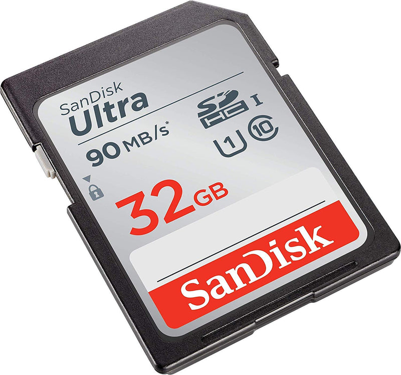 SanDisk 32GB SDHC SD Ultra Memory Card Works with Nikon D3500, D7500, D5600, D5200 Digital Camera Class 10 (SDSDUNR-032G-GN6IN) Bundle with (1) Everything But Stromboli Combo Card Reader - LeoForward Australia