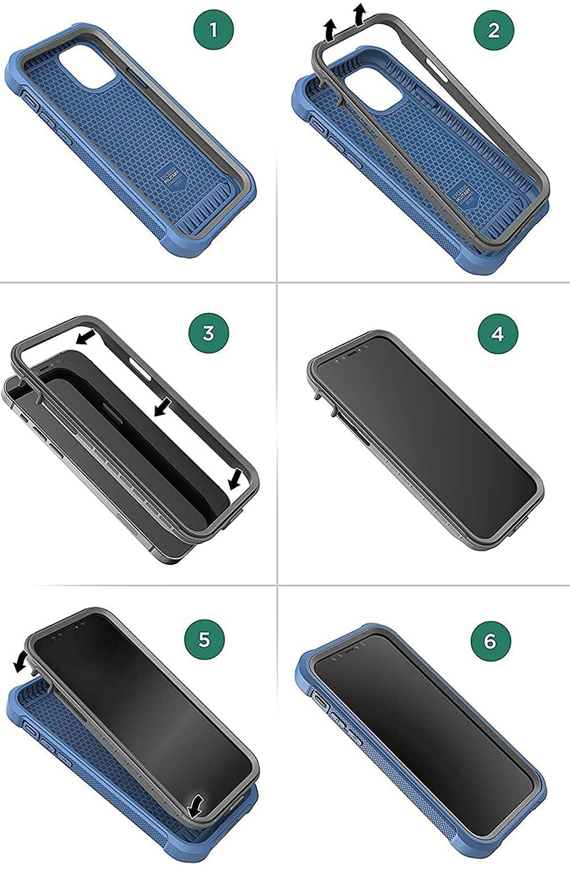  [AUSTRALIA] - Encased Heavy-Duty Belt Case for Motorola One 5G ACE Case with Built-in Screen Protector and Holster Clip for for Moto One 5G UW Ace