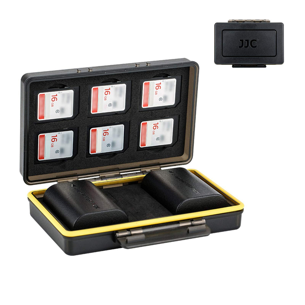  [AUSTRALIA] - LP-E6 LP-E6N Battery Case, SD Card and Camera Battery Holder for 6 SD 2 Battery, Water-Resistant & Shockproof, Battery Storage Box for Canon EOS R5C R5 R6 R 5D Mark IV 5D Mark III II 6D Mark II 6 SD Slots+2 Battery Slots