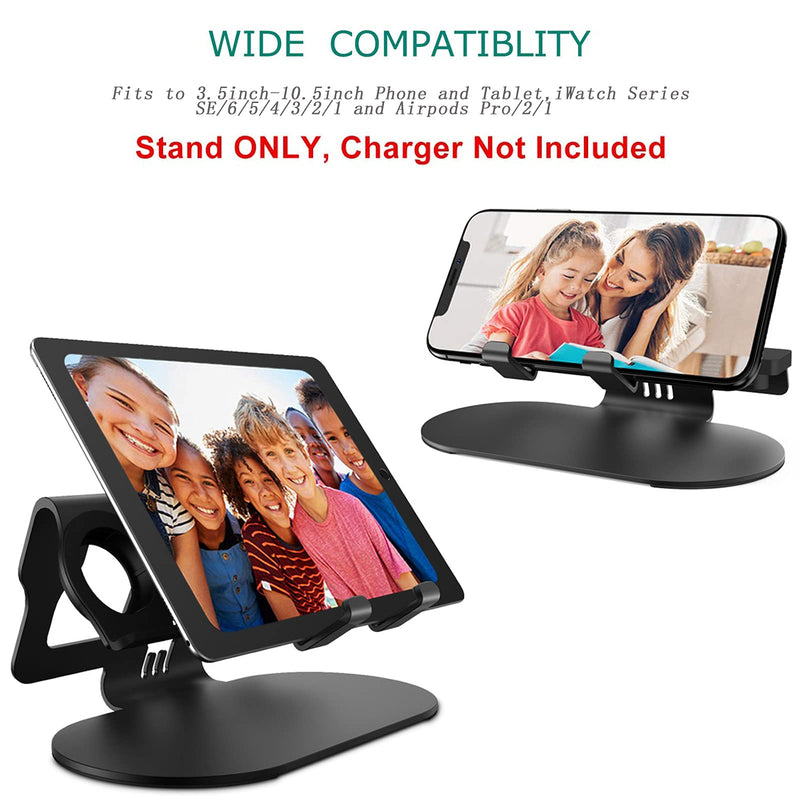  [AUSTRALIA] - 3 in 1 Aluminum Charging Station for Apple Watch Charger Stand Dock for iWatch Series SE/6/5/4/3/2/1, iPad, AirPods Pro/2/1 and iPhone 12/11/Xs/X Max/XR/X/8/ 8P/7/7P/6S/6S（Black） Black