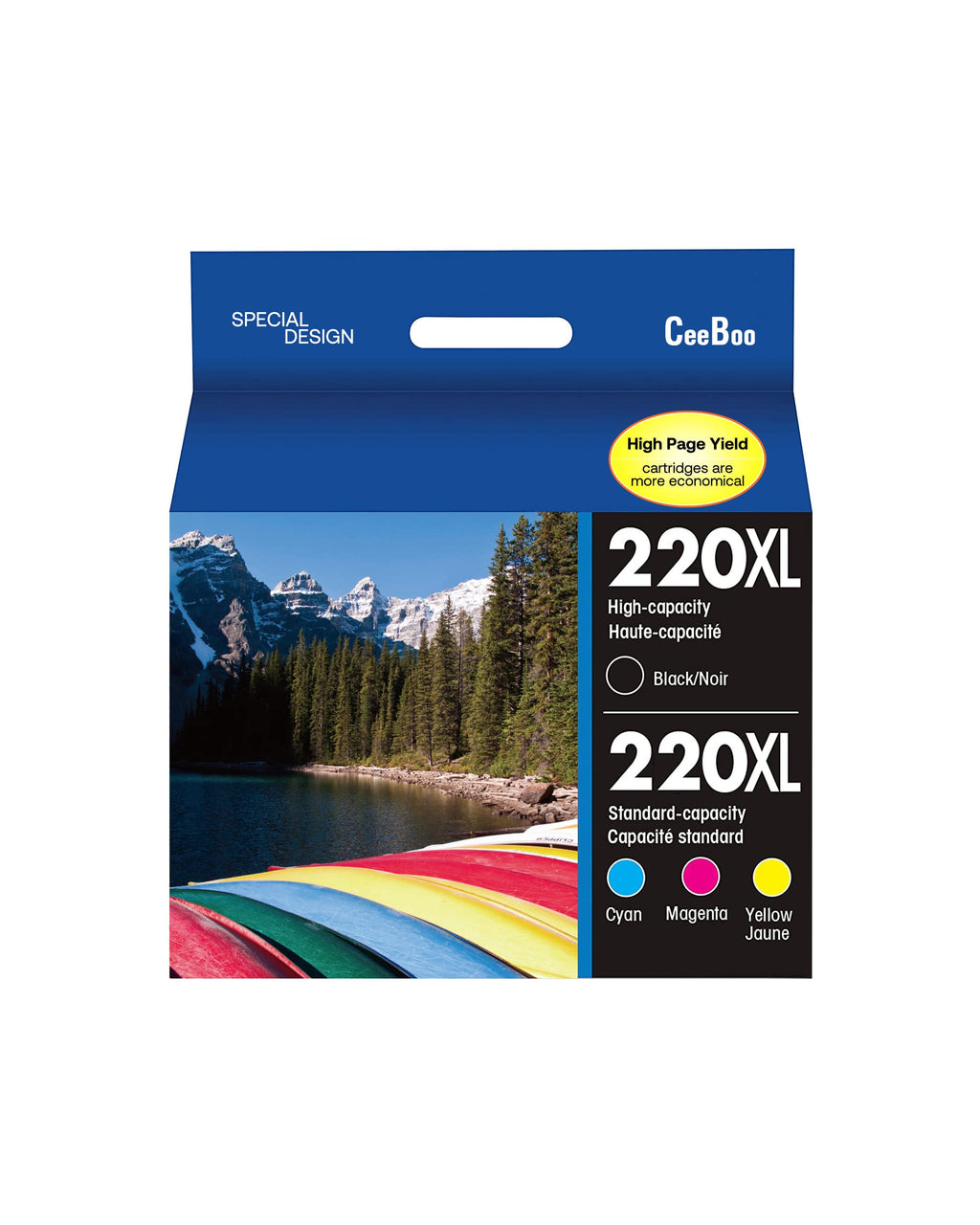 [AUSTRALIA] - High Yield 220XL Ink Cartridges Remanufactured Replacement for Epson 220 XL Combo Pack Use with WF-2760 WF-2750 WF-2660 WF-2650 WF-2630 XP-424 XP-420 XP-320（ Black Cyan Magenta Yellow 4 Pack）