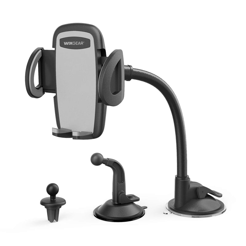  [AUSTRALIA] - WixGear 3-in-1 Universal Car Phone Mount, Phone Holder for Car, Cell Phone Car Mount Air Vent Holder with Dashboard Mount and Windshield Mount for Cell Phones