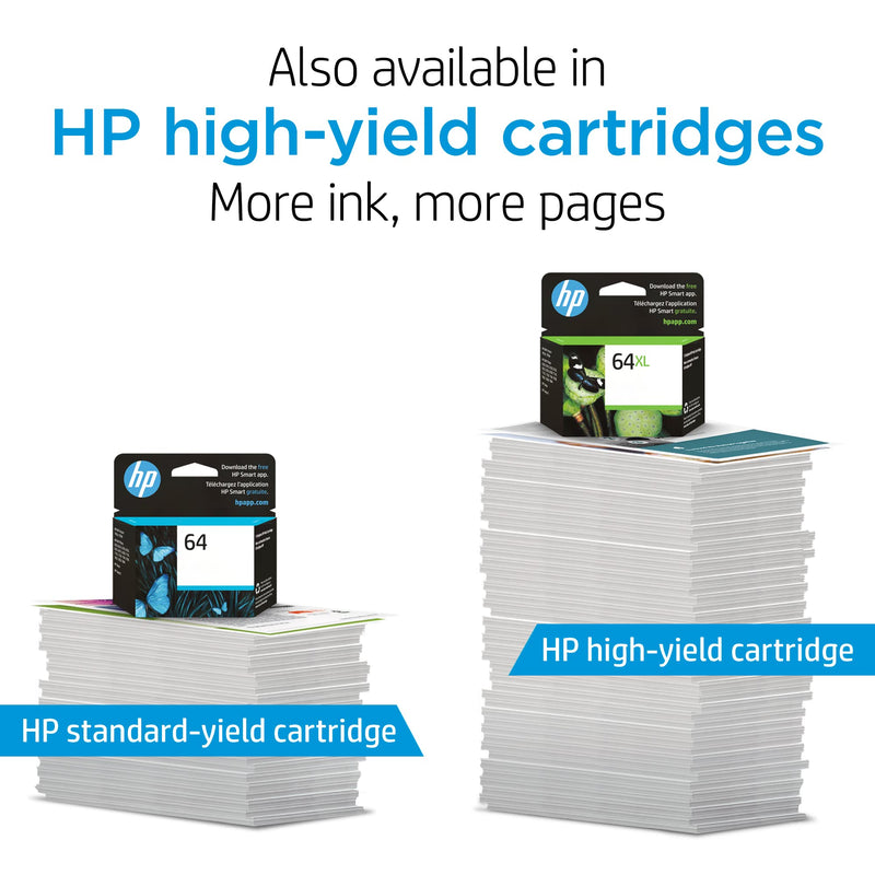  [AUSTRALIA] - Original HP 64 Black/Tri-color Ink Cartridges (2-pack) | Works with HP ENVY Inspire 7950e; ENVY Photo 6200, 7100, 7800; Tango Series | Eligible for Instant Ink | X4D92AN