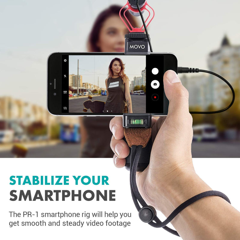  [AUSTRALIA] - Movo Smartphone Video Rig with Tripod, Shotgun Microphone, Grip Handle, Wrist Strap Compatible with iPhone, Android and Other Smartphones - Perfect for TIK Tok or Vlogging Equipment