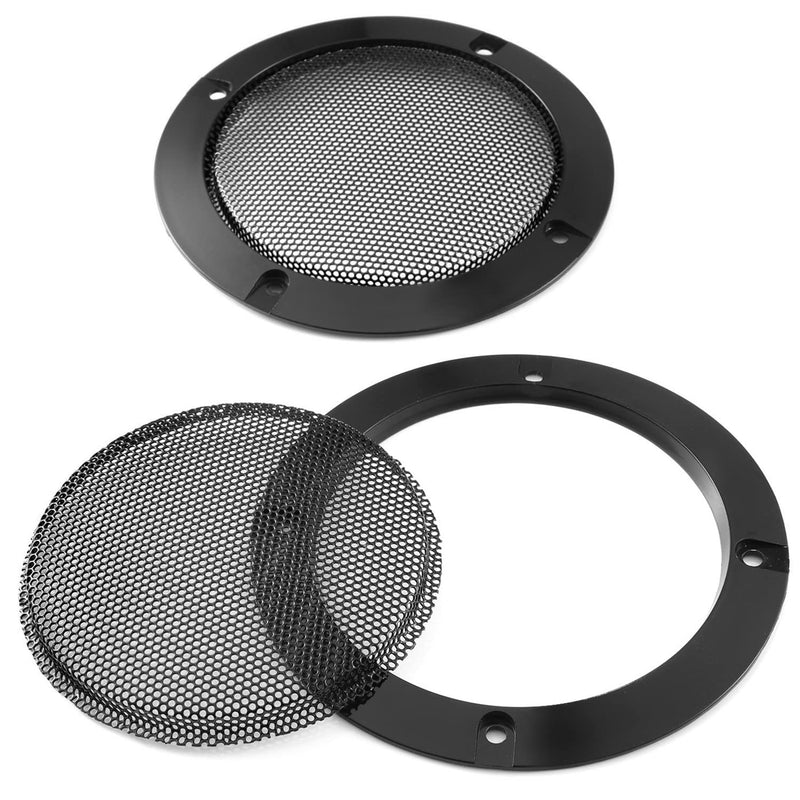  [AUSTRALIA] - Facmogu 2PCS 5in Universal Speaker Grills, Black Round Speaker Grill Mesh Decorative for Speaker Mounting & Home Audio DIY, Speaker Grille Protector with 8PCS Screws 5 Inch