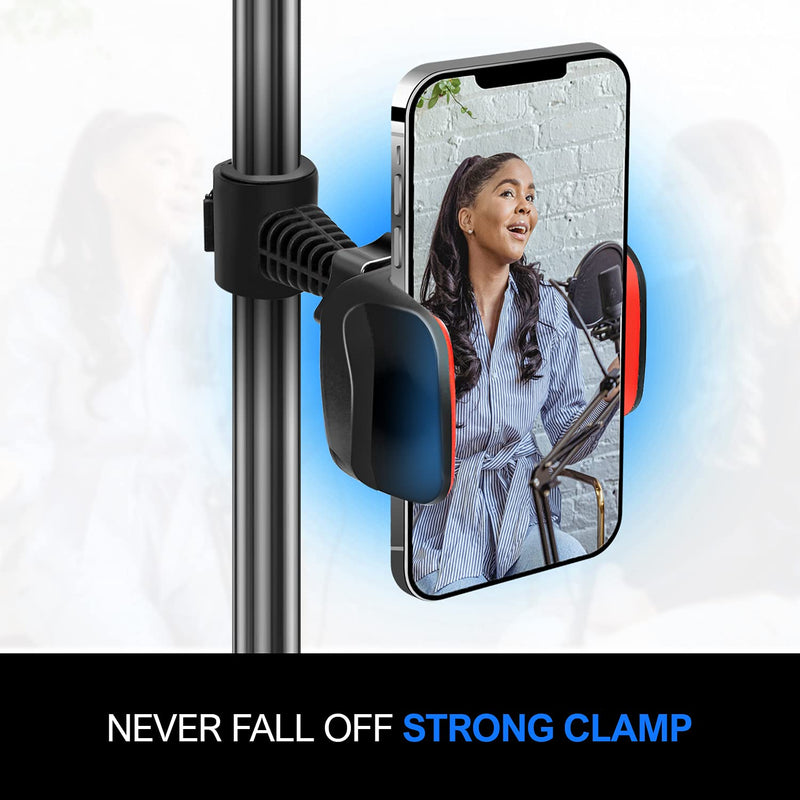  [AUSTRALIA] - LimoStudio 360° Rotatable Phone Holder Ring Light Attachment, Attaching on Stand, Compatible with Most Smartphones, for Tripods, Makeup, Video Conferencing, Gaming Live Stream, Photography, AGG3226