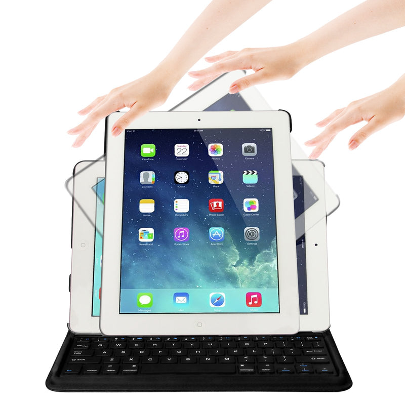 Fintie Keyboard Case for iPad 4th Generation/iPad 3rd Generation (2012 Model), iPad 2 (2011 Model) 9.7 inch Tablet - 360 Degree Rotating Stand Cover w/Built-in Wireless Bluetooth Keyboard, Black - LeoForward Australia