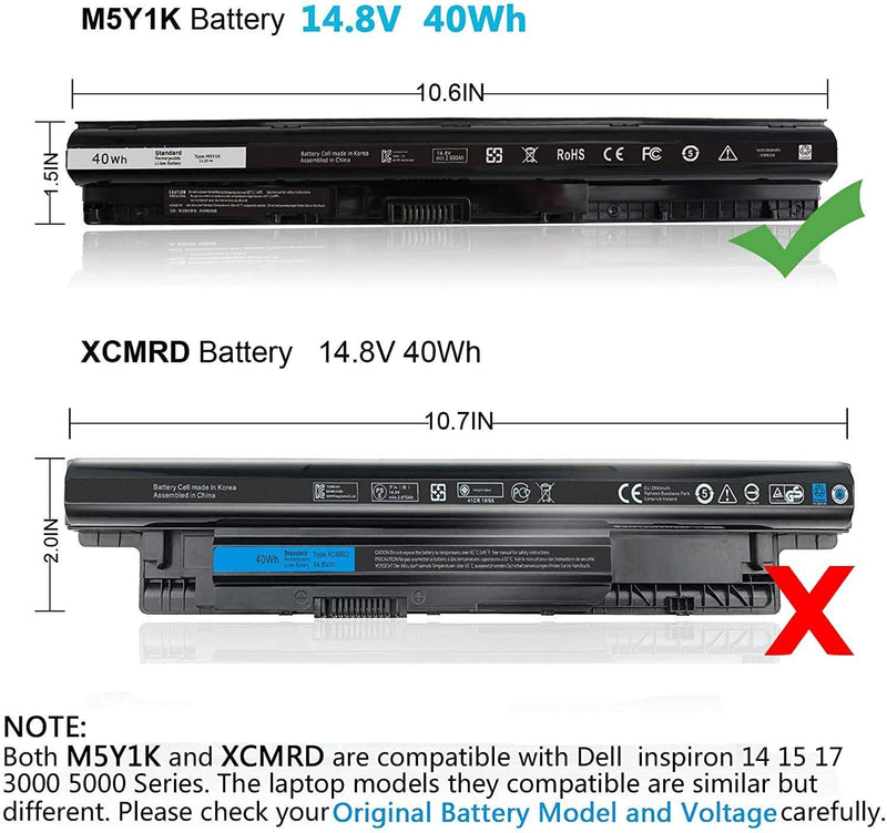  [AUSTRALIA] - 40WH M5Y1K 14.8V Battery for Dell Inspiron 14 15 17 5000 3000 Series 5559 5558 3551 3451 3558 i3558 3567 5755 5756 5458 5759 5758 5759 GXVJ3 453-BBBQ WKRJ2 VN3N0 HD4J0 991XP P63F P47F P51F P52F P64G