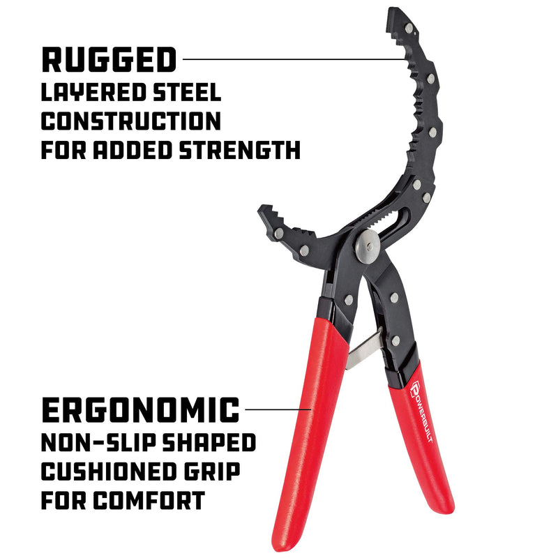  [AUSTRALIA] - Powerbuilt 942068 Self-Adjusting Oil Filter Pliers