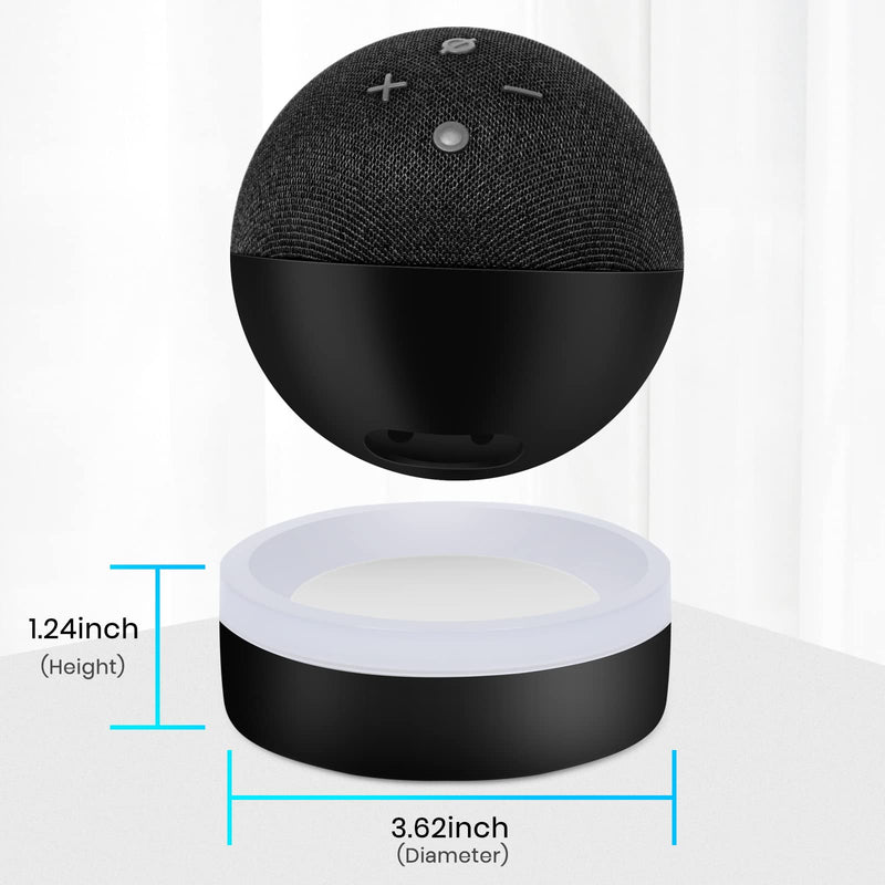  [AUSTRALIA] - ZUOLACO Dot 4th/5th Generation Table Holder, Desktop Stand Mount for Echo Dot 4th/5th Gen(2022 Release), Base Bracket with Light Guide, Dot Accessories with Built-in Cable Management, Black