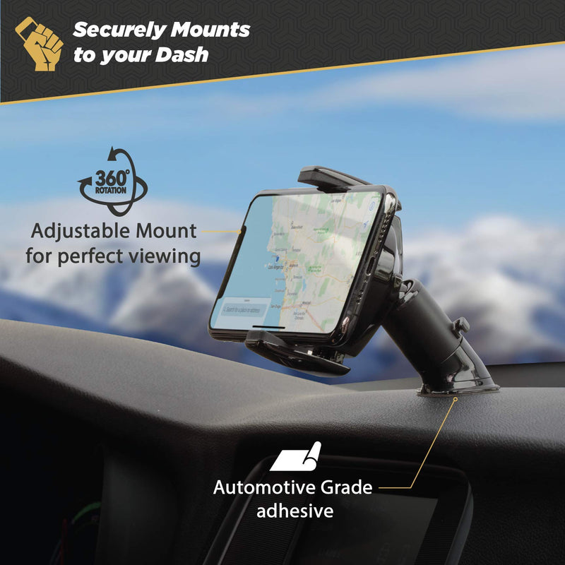  [AUSTRALIA] - Scosche MGQD-XTET MagicGrip Sense and Grip Qi-Certified Wireless Adhesive Charging Dash Phone Mount for Car, Black