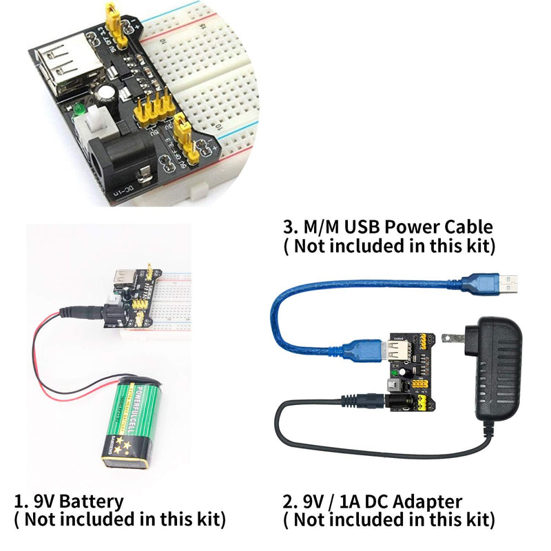  [AUSTRALIA] - Makeronics 7 in 1 Blue Breadboard Holder Raspberry Pi 4 Holder + 1200 Breadboard+Electronics Fun Kit|Power Supply Module| Precision Potentiometer and More for Prototyping Circuit/Arduino/Raspberry Pi