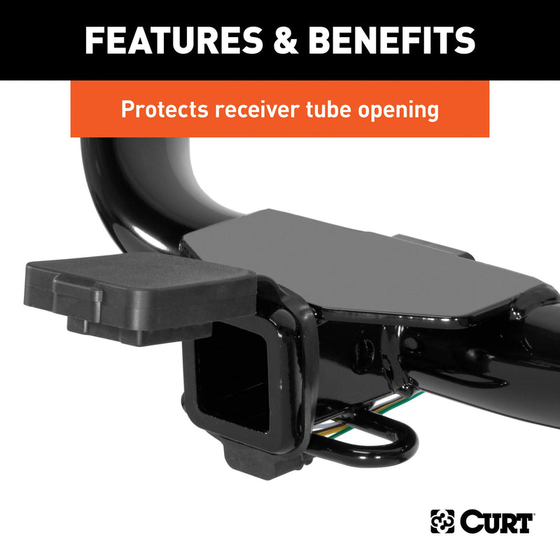  [AUSTRALIA] - CURT 21728 2-Inch Receiver Rubber Trailer Hitch Cover with 4-Way Flat Wiring Holder