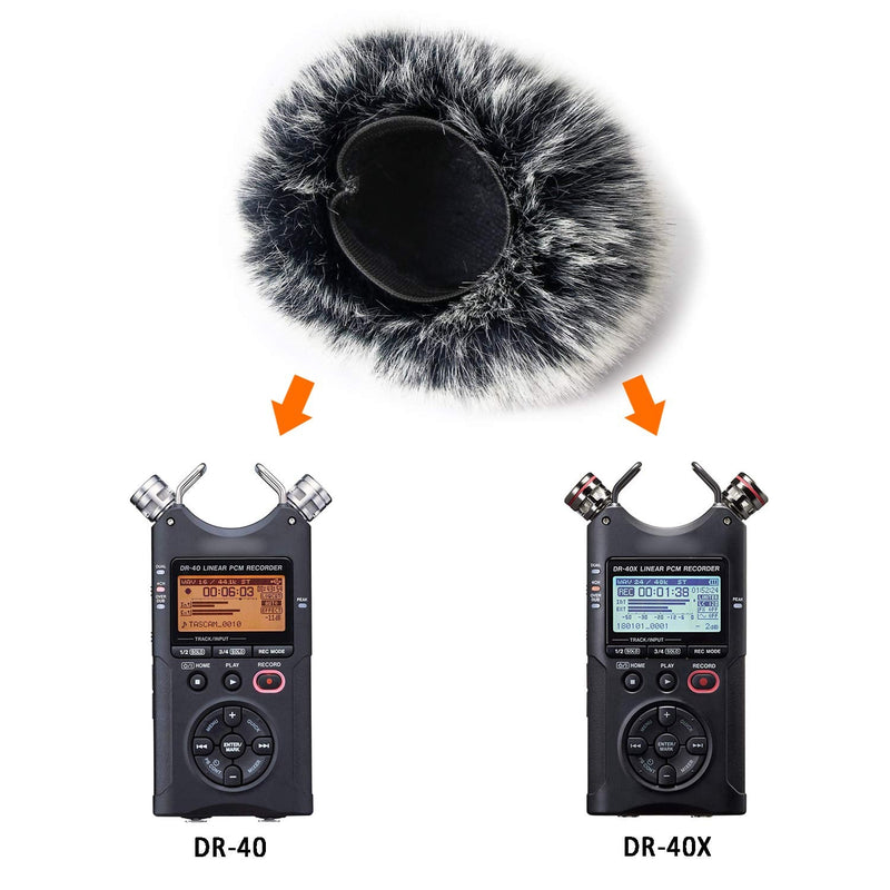  [AUSTRALIA] - Microphone Windscreen For Tascam DR-40X DR40X Mic Recorders,Furry Tascam Windscreen Cover by SUNMON