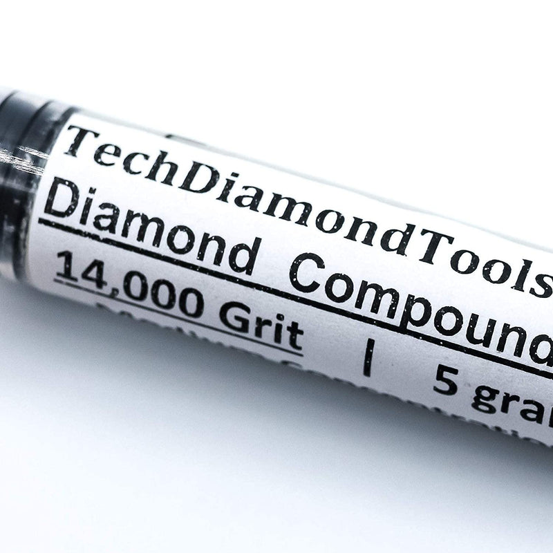  [AUSTRALIA] - TechDiamondTools Diamond Polishing Compound Polishing Paste 14,000 Grit 0-1 Microns for Marble Glass Metal Rock Jewelry Resin Silver Chrome Gemstone with 25% Concentration Diamond Powder USA Made 14,000 grit / 0-1 microns