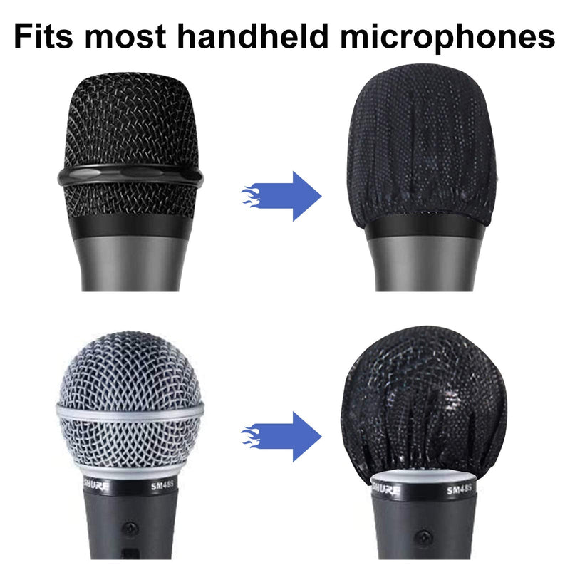  [AUSTRALIA] - BILIONE Disposable Microphone Sanitary Windscreen, 120 Pcs Clean Non-Woven Fabrics Mic Covers, Perfect Replacement for Most Handheld Microphone Black
