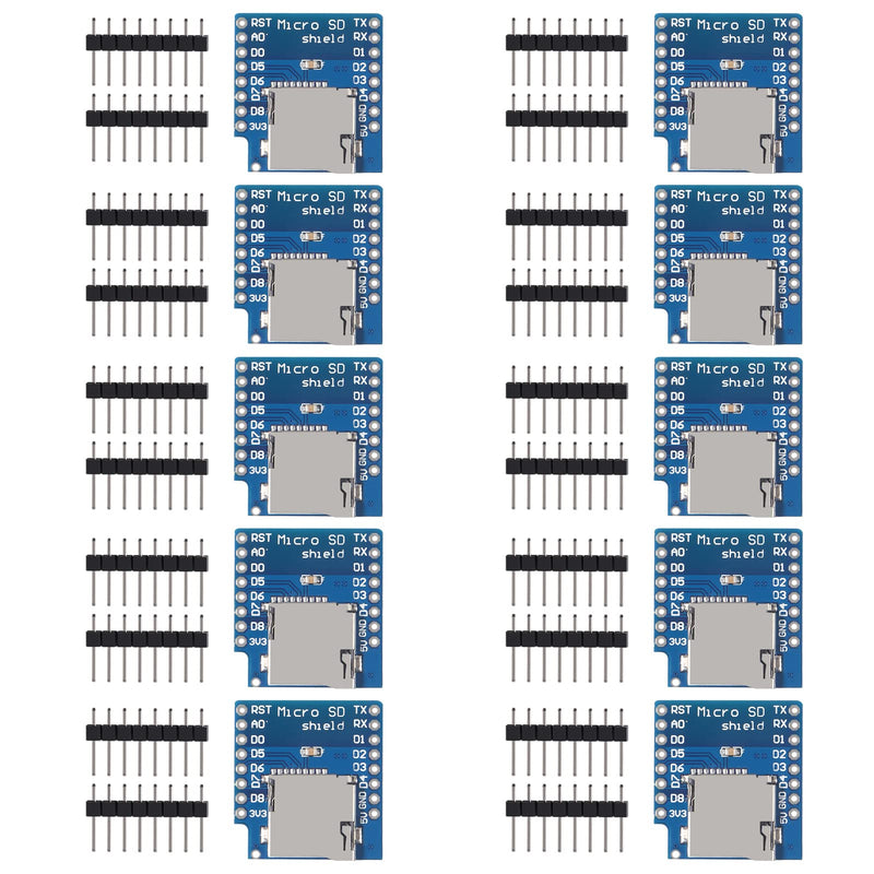  [AUSTRALIA] - ACEIRMC 10pcs Micro SD Card Shield D1 Mini TF WiFi ESP8266 Compatible for WeMos D1 Mini TF Card Module